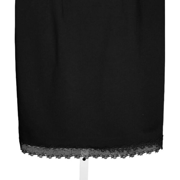 T Tahari Women's Dress Black Stretch Embroidered Lace Mesh Beaded Sheath Size 2 - Picture 6 of 9